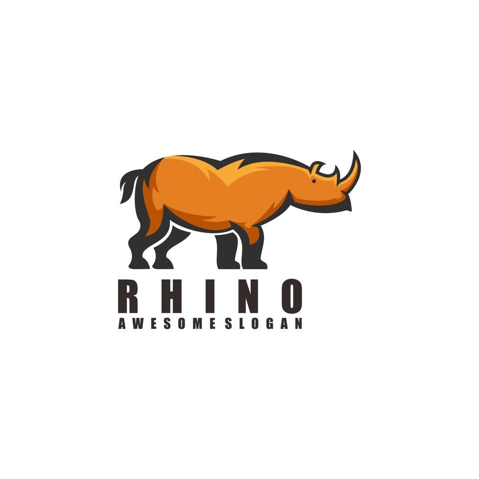 illustrazione del logo di rinoceronte vettore