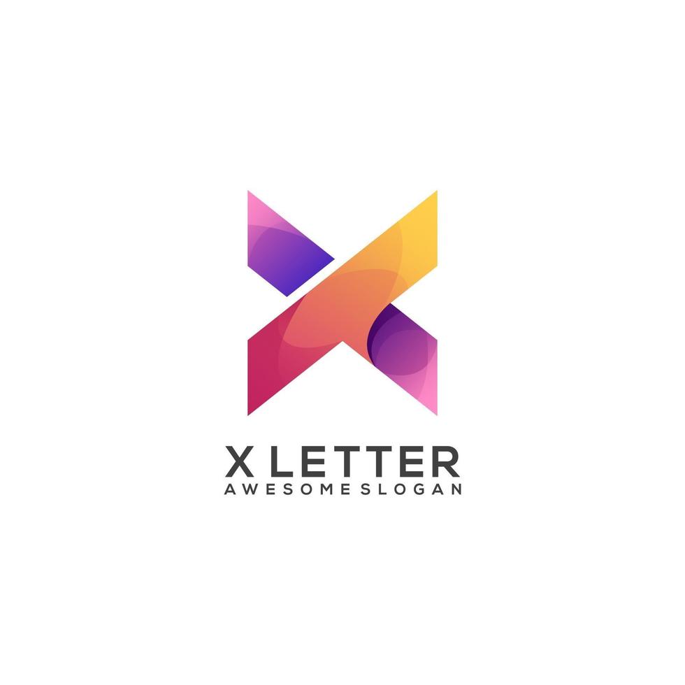 illustrazione del logo, lettera x colorata vettore