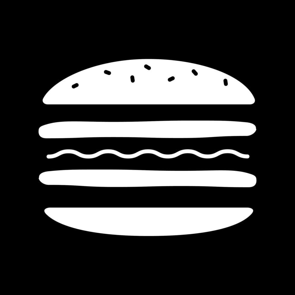 strati di hamburger icona glifo modalità scura vettore