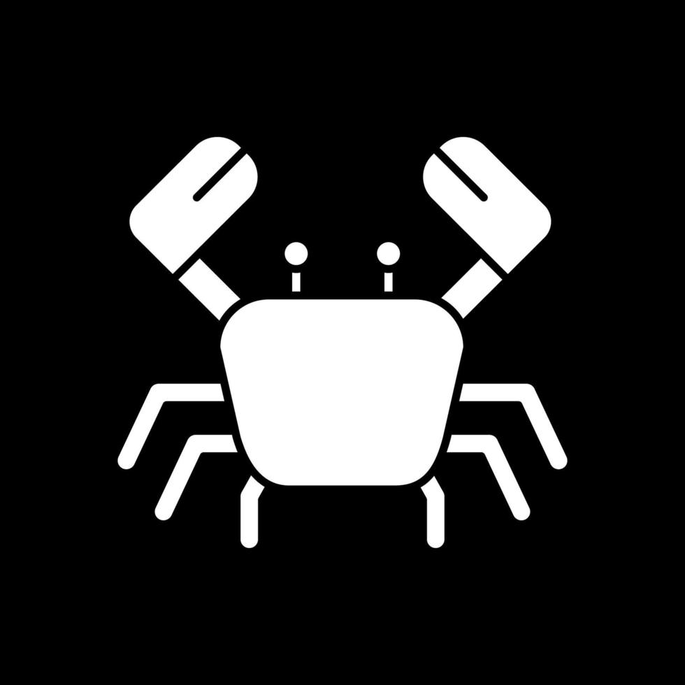 icona del glifo con modalità scura granchio vettore