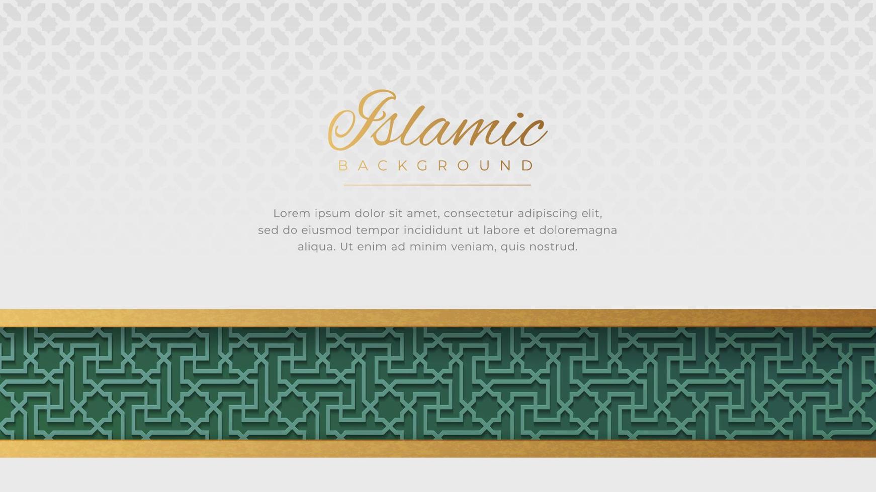 islamico Arabo d'oro ornamento confine arabesco modello lusso sfondo vettore