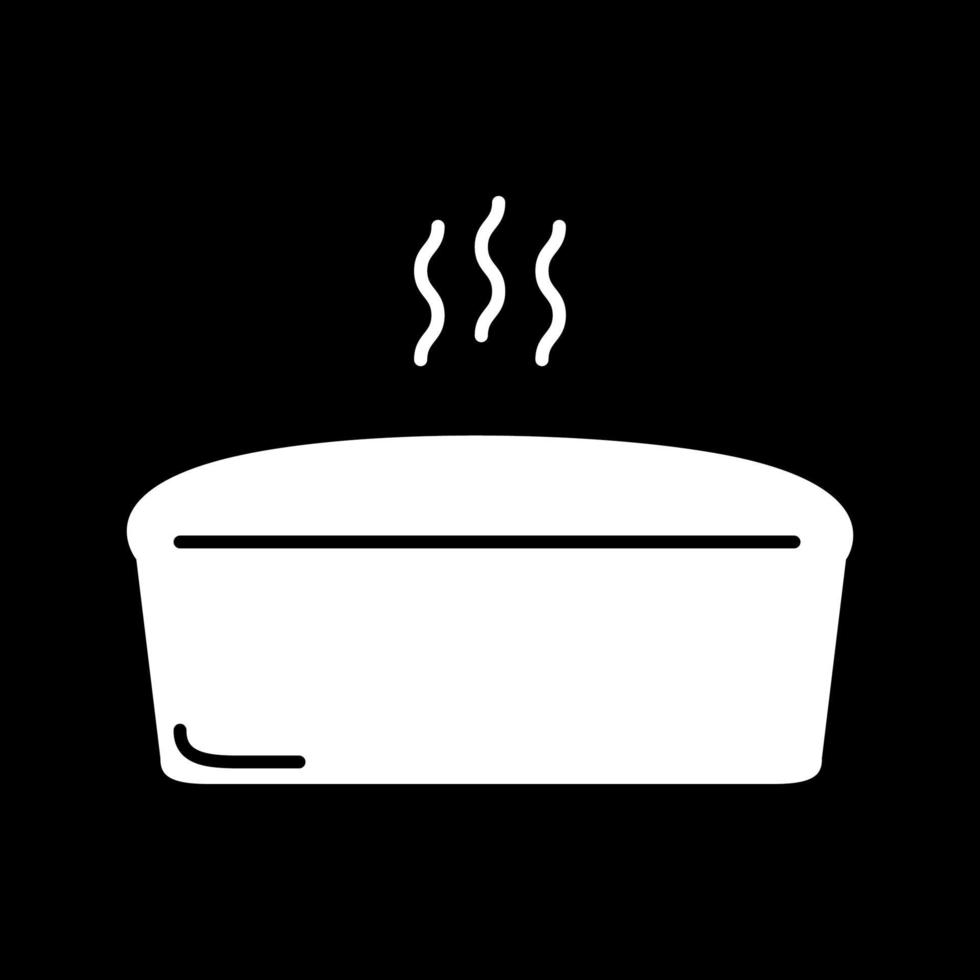icona del glifo con modalità scura pagnotta di pane caldo vettore