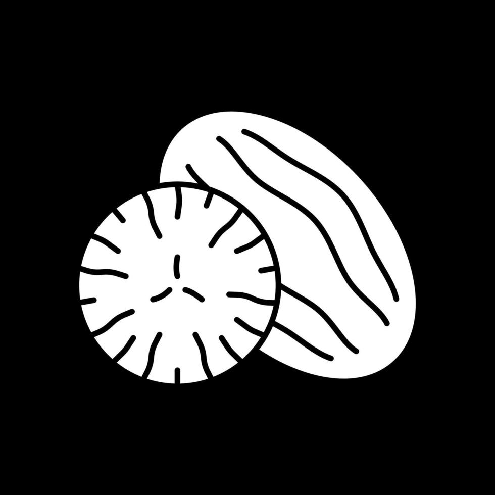 icona del glifo con modalità scura frutta tagliata vettore