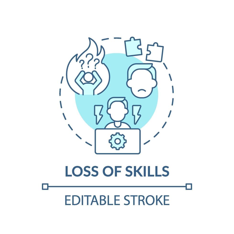 perdita di icona del concetto di abilità vettore