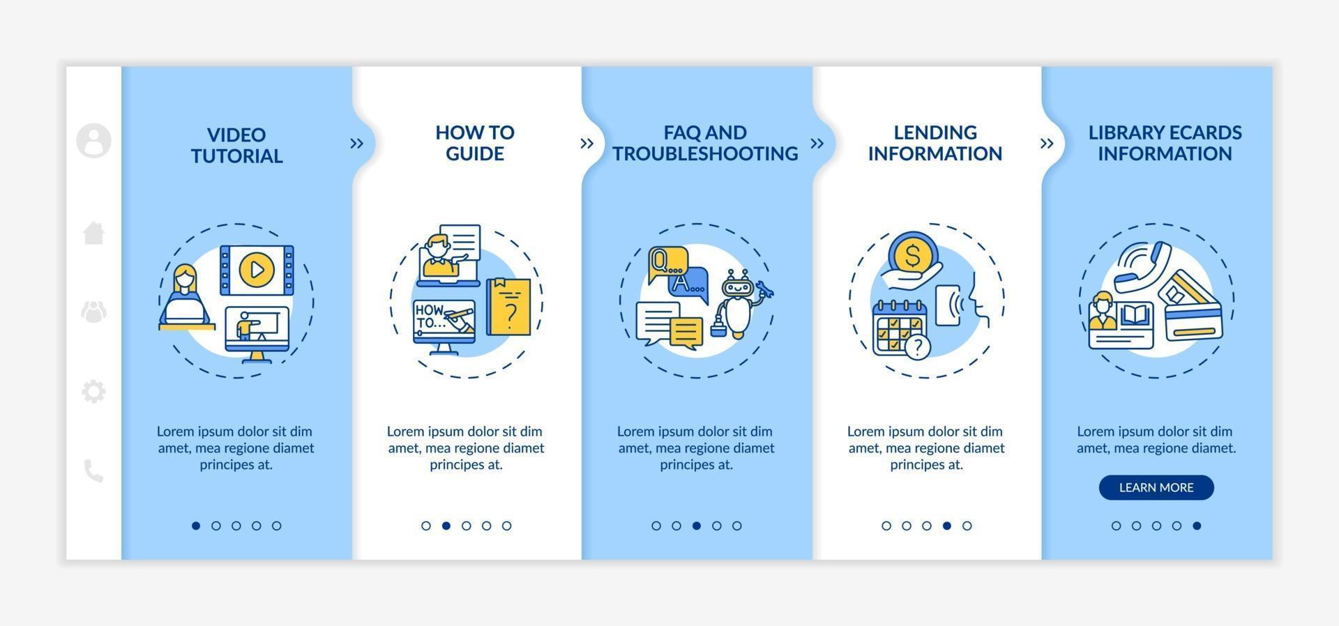modello di vettore di onboarding della linea di assistenza della biblioteca online