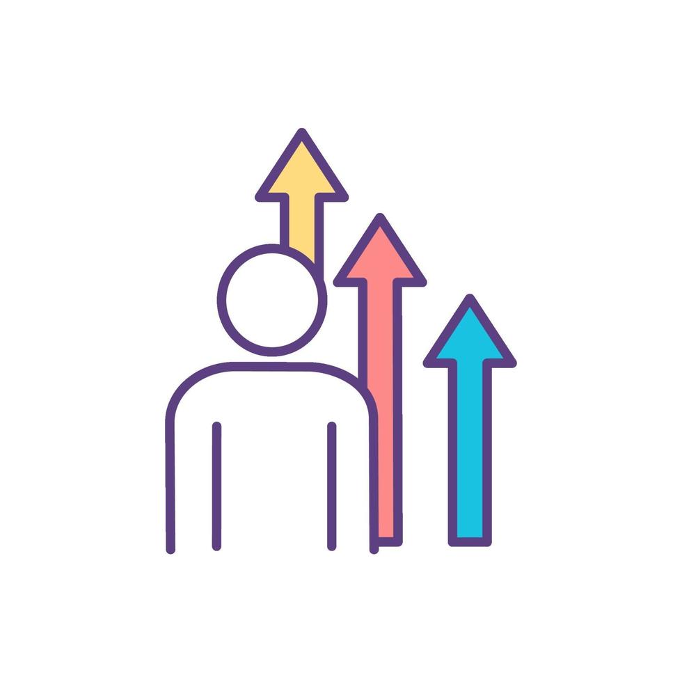 icona di colore di miglioramento delle abilità vettore