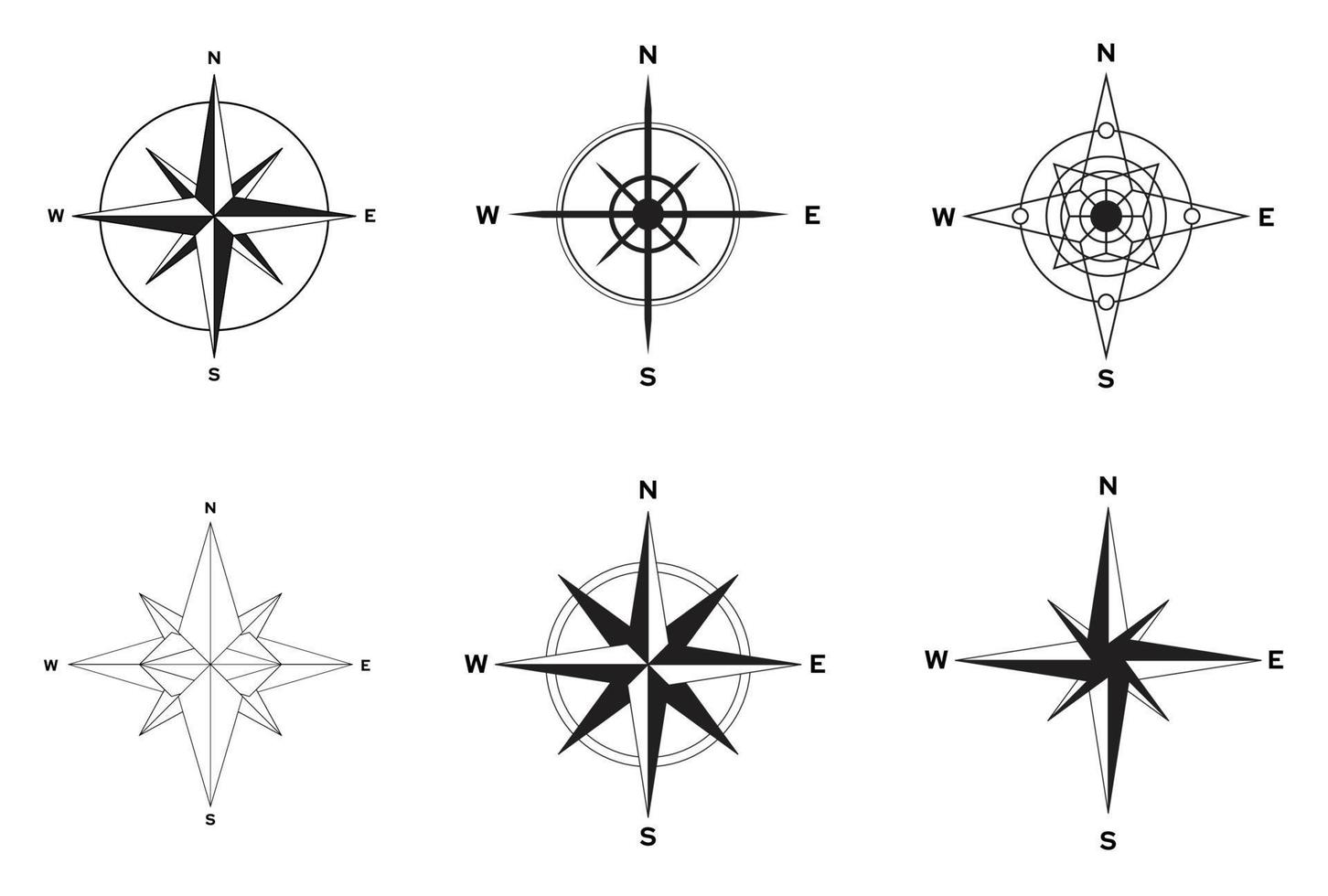 icona bussola su il bianca sfondo pacchetto. creativo vettore illustrazione di isolato su arte design per globale viaggiare, turismo, esplorazione. concetto grafico vento nautico navigazione design Bussole