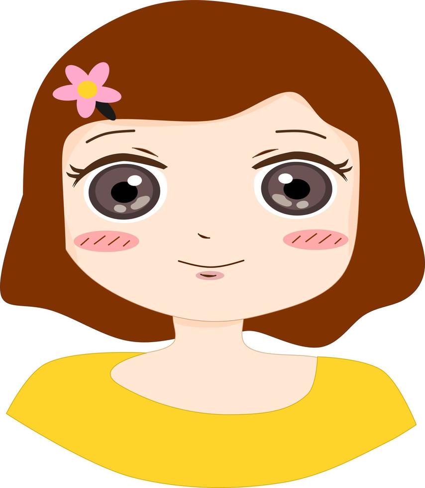 contento sorridente giovane ragazza. piatto avatar personaggio illustrazione. vettore isolato su bianca sfondo. gratuito vettore.