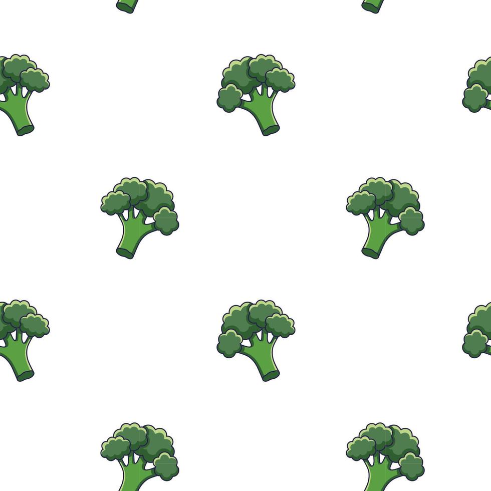 carino kawaii broccoli senza soluzione di continuità modello nel scarabocchio stile. vettore mano disegnato cartone animato broccoli illustrazione. mano disegnato schizzo di broccoli. modello per bambini Abiti.