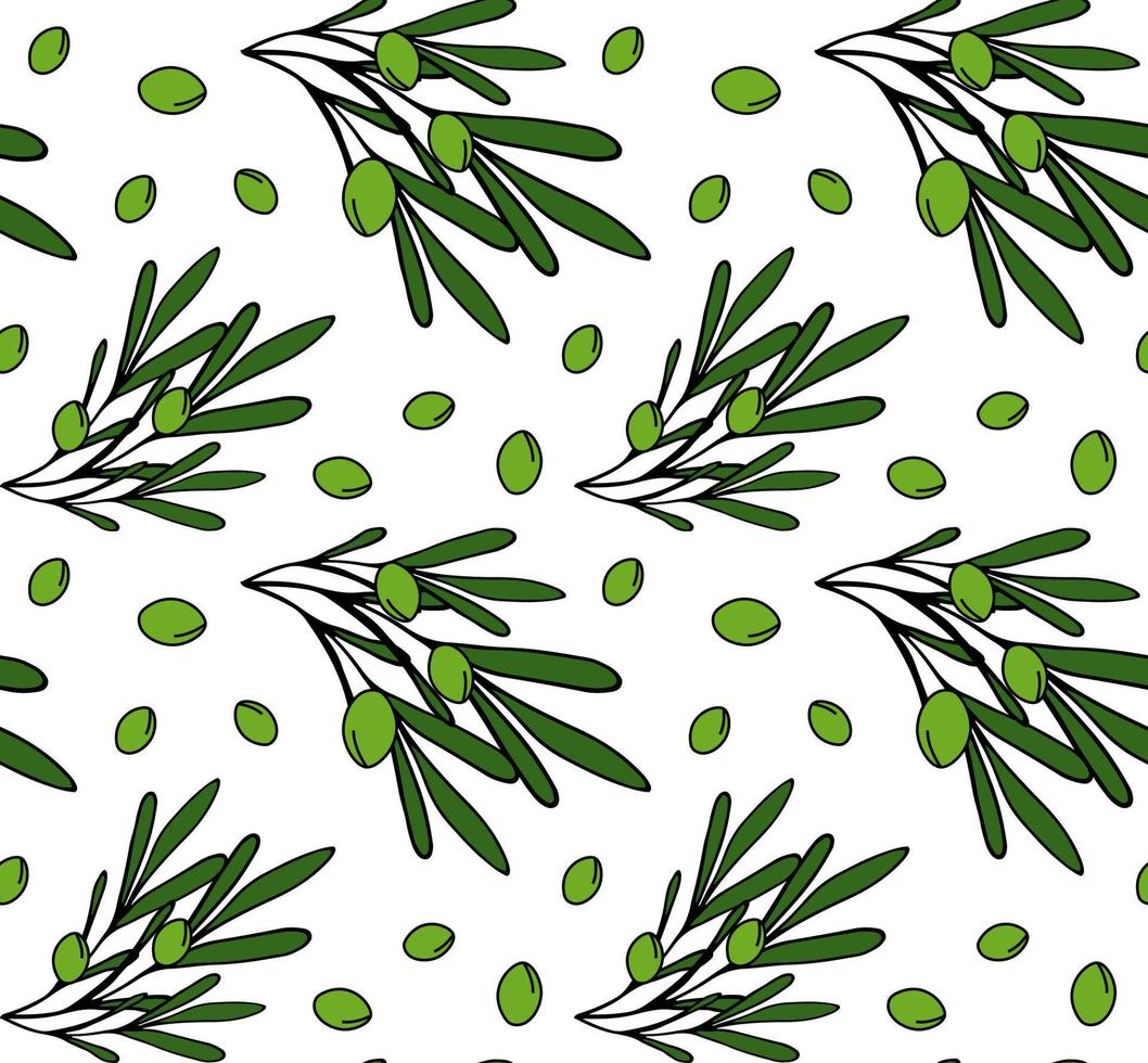 olive verde senza soluzione di continuità modello. vettore Immagine bianca schema infinito per moda, Stampa, tessile, copertina