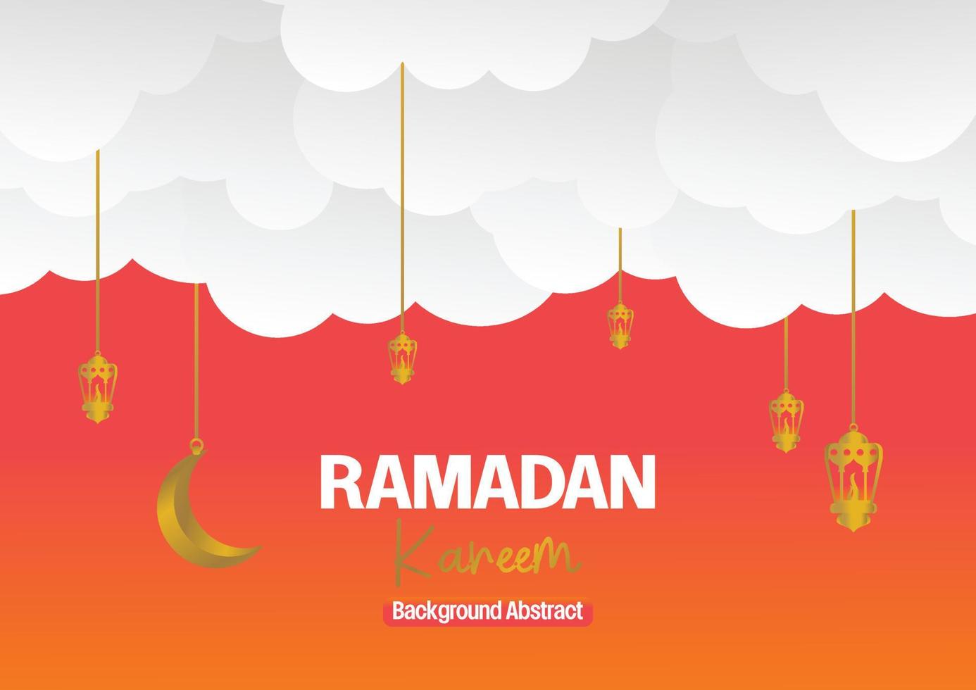 Ramadan kareem saluto bandiera o carta design con 3d carta tagliare ornamento di islamico lanterna, Luna nel d'oro colore. vettore illustrazione. posto per testo