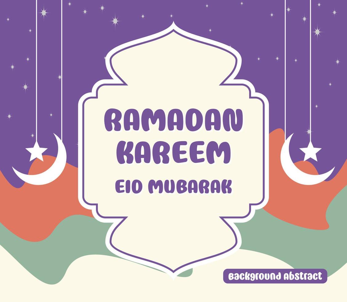 modificabile Ramadan vendita manifesto modelli. con Luna e stella ornamenti. design per sociale media e ragnatela. vettore illustrazione