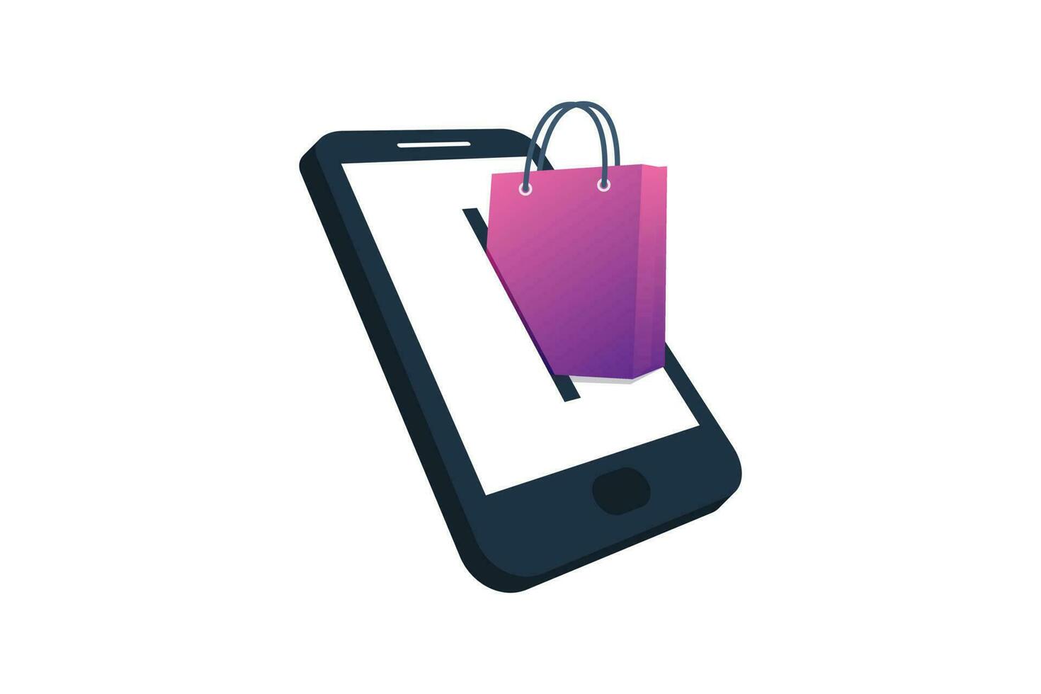 inteligente Telefono e carta Borsa, in linea shopping concetto vettore design illustrazione
