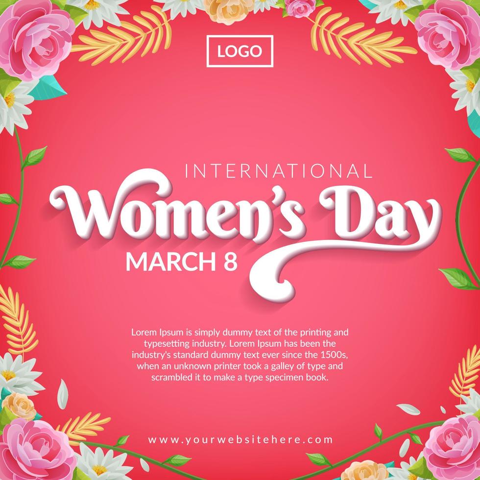 internazionale Da donna giorno marzo 8 celebrazione semplice sociale media inviare modello vettore