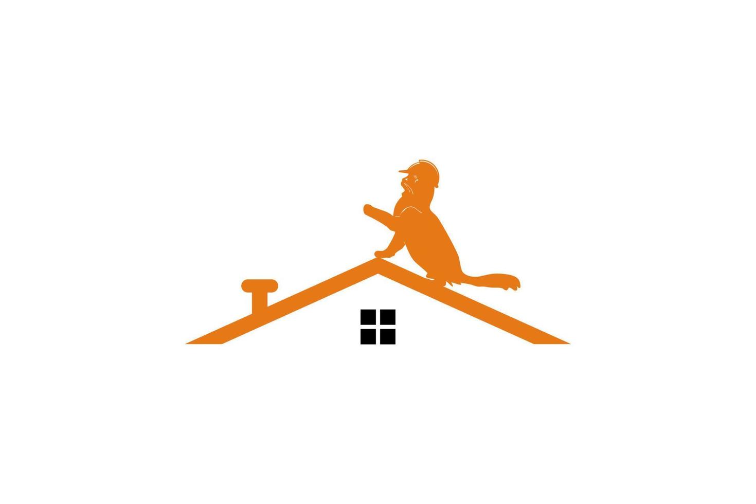 logo design Casa tetto e gatto costruzione modello elemento azione vettore