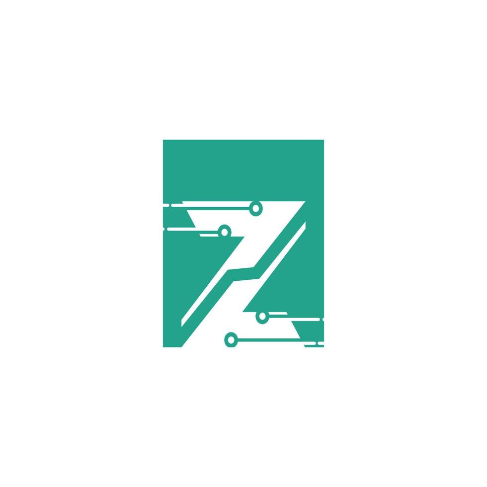 z Tech logo design azione vettore