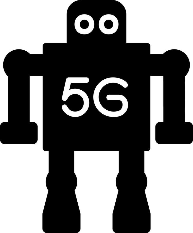 5g robot vettore icona