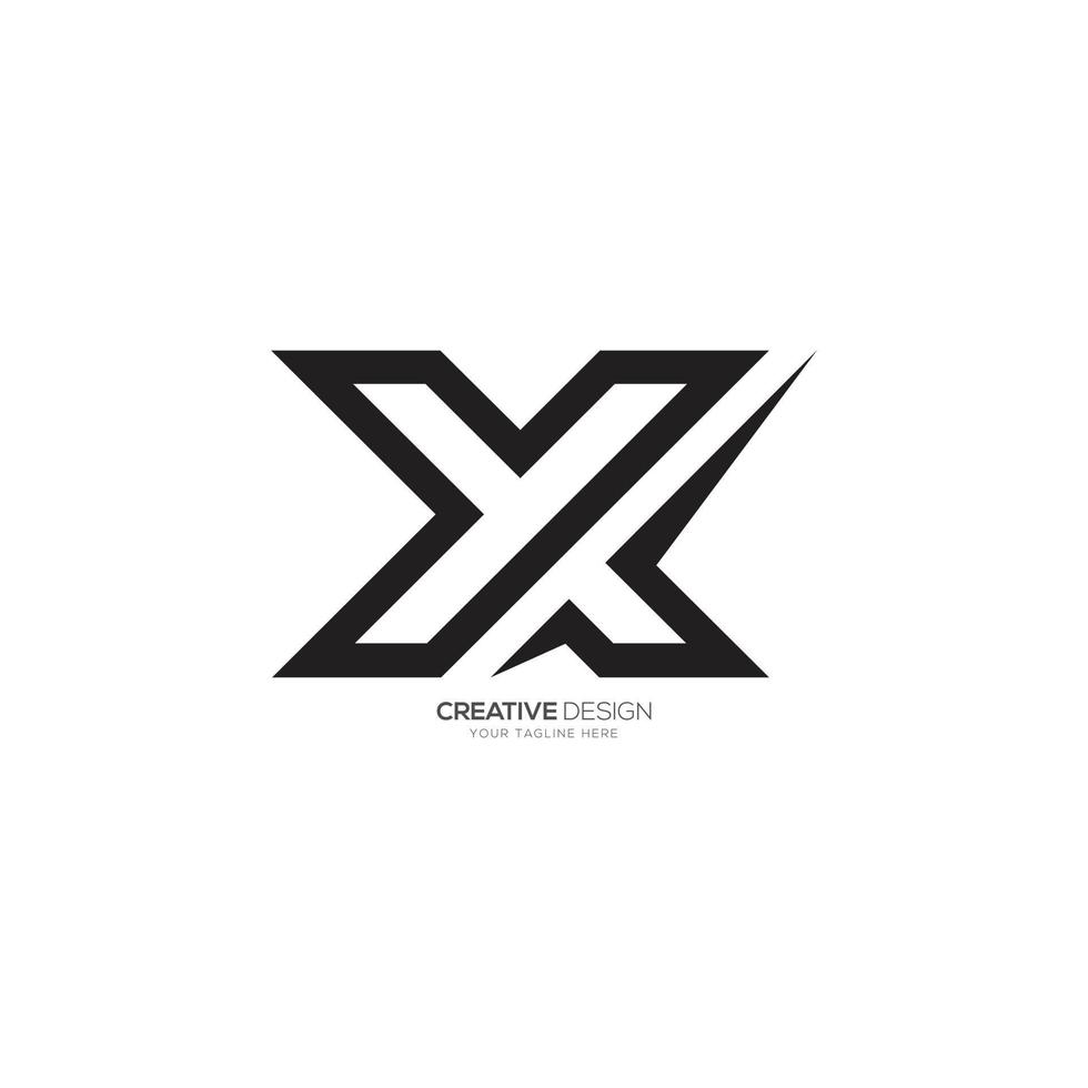 moderno iniziale lettera y X linea arte creativo logo vettore
