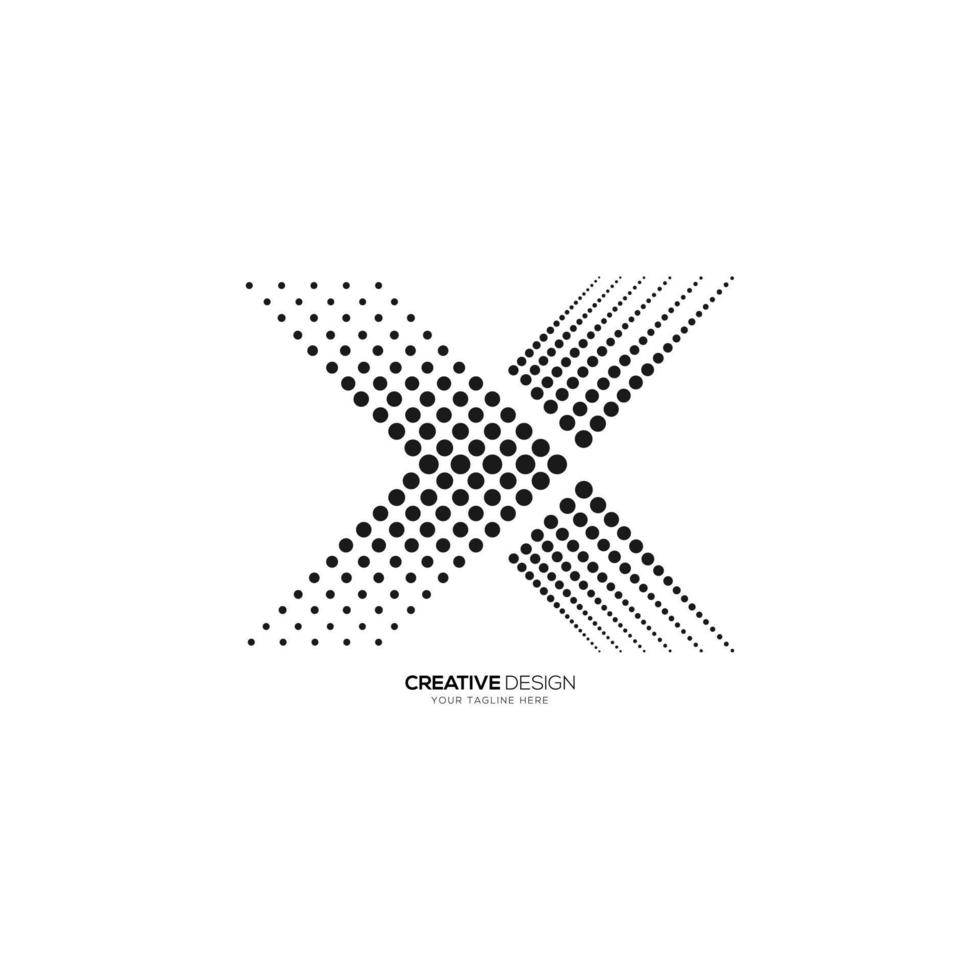 unico lettera design X punto arte il branding logo vettore