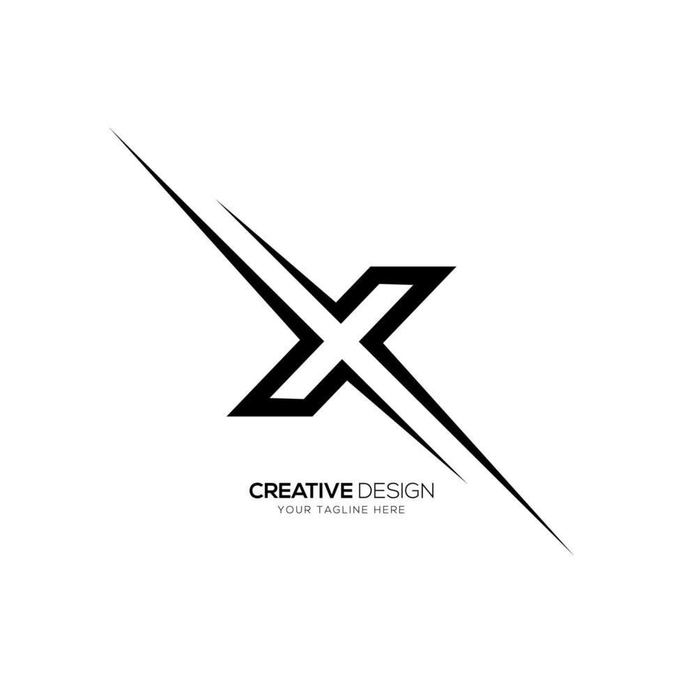 lettera design X velocità il branding logo icona vettore