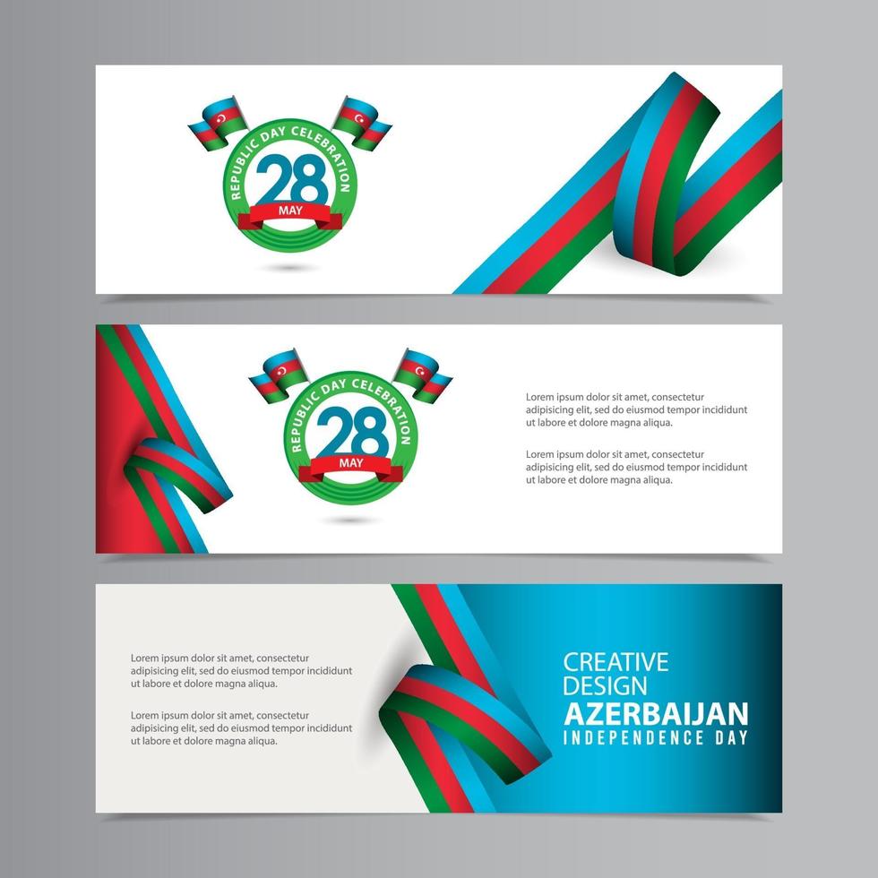 illustrazione felice di progettazione del modello di vettore di progettazione creativa della celebrazione del giorno dell'indipendenza dell'Azerbaigian