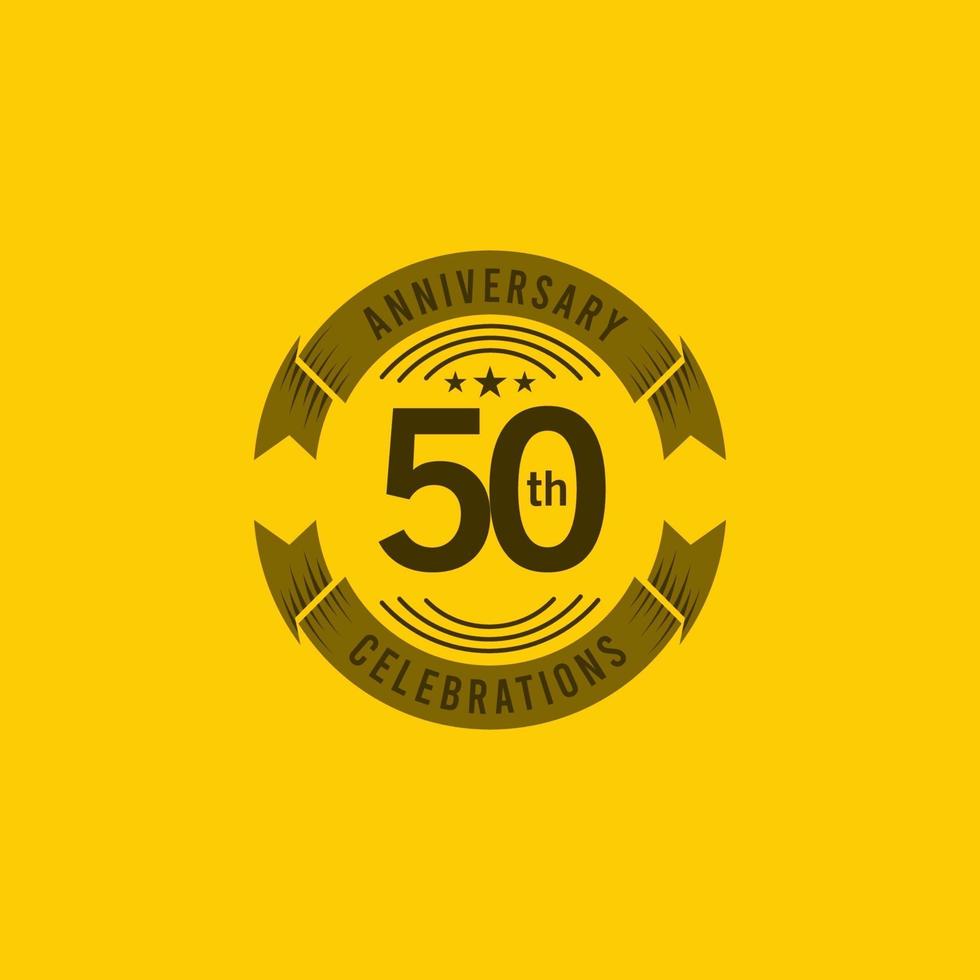 Illustrazione di progettazione del modello di vettore di logo della celebrazione di anniversario di 50 anni