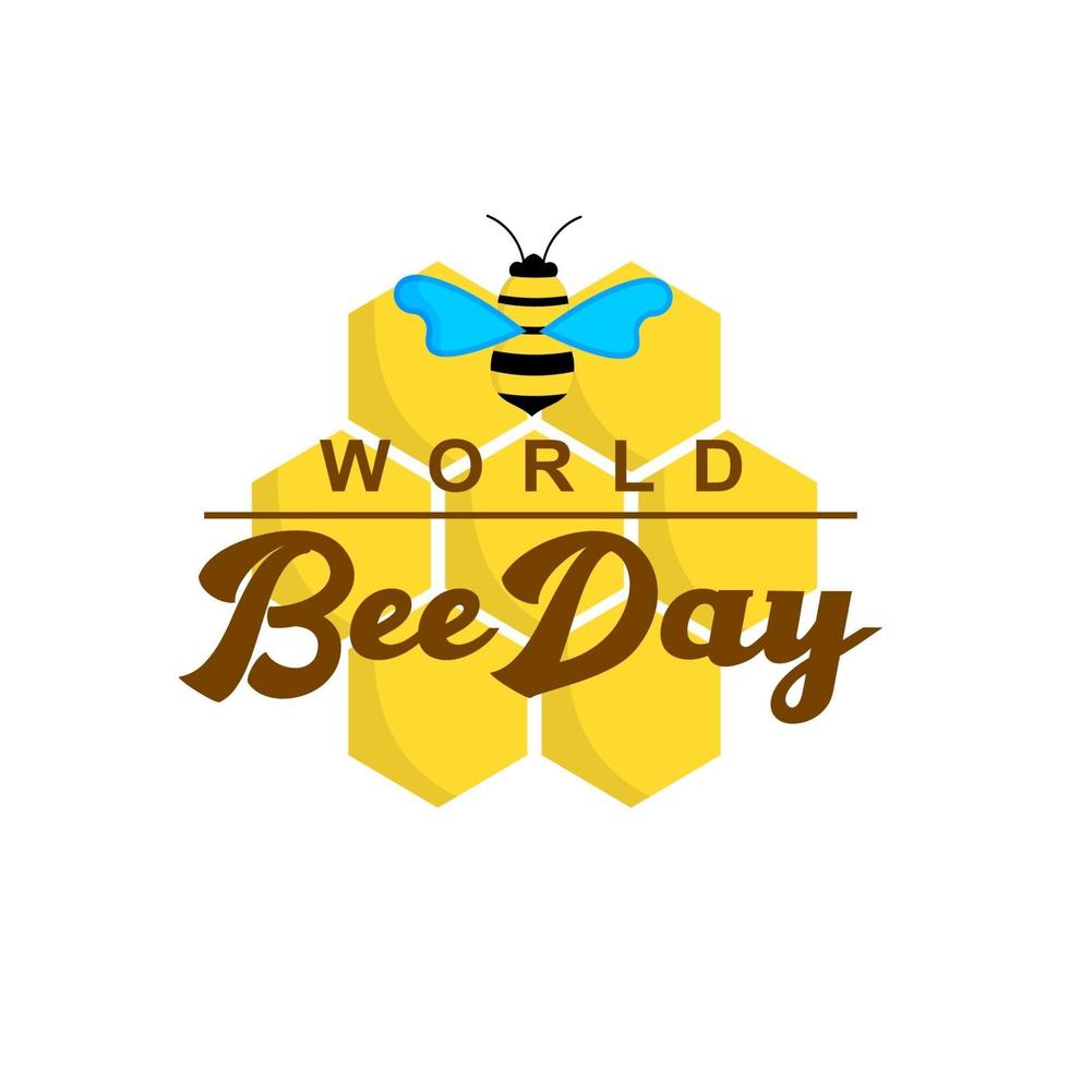 illustrazione di progettazione del modello di vettore di logo di giornata mondiale delle api