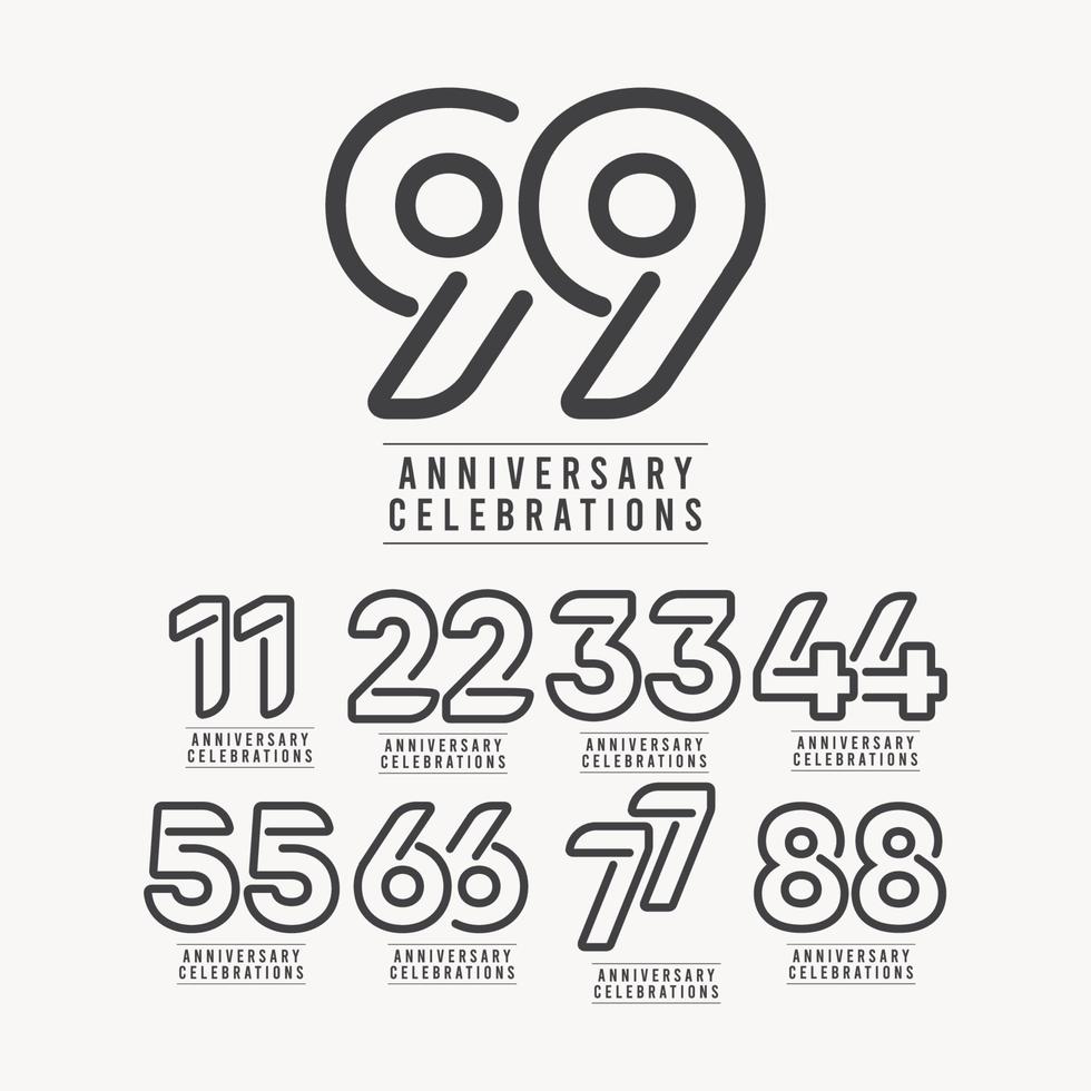 Illustrazione di progettazione del modello di vettore di numero di celebrazione di anniversario di 99 anni