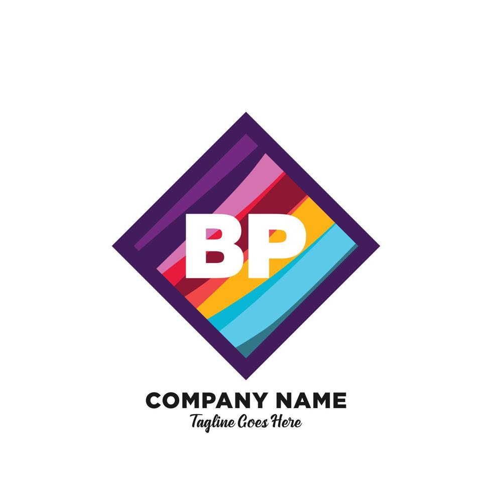 bp iniziale logo con colorato modello vettore. vettore