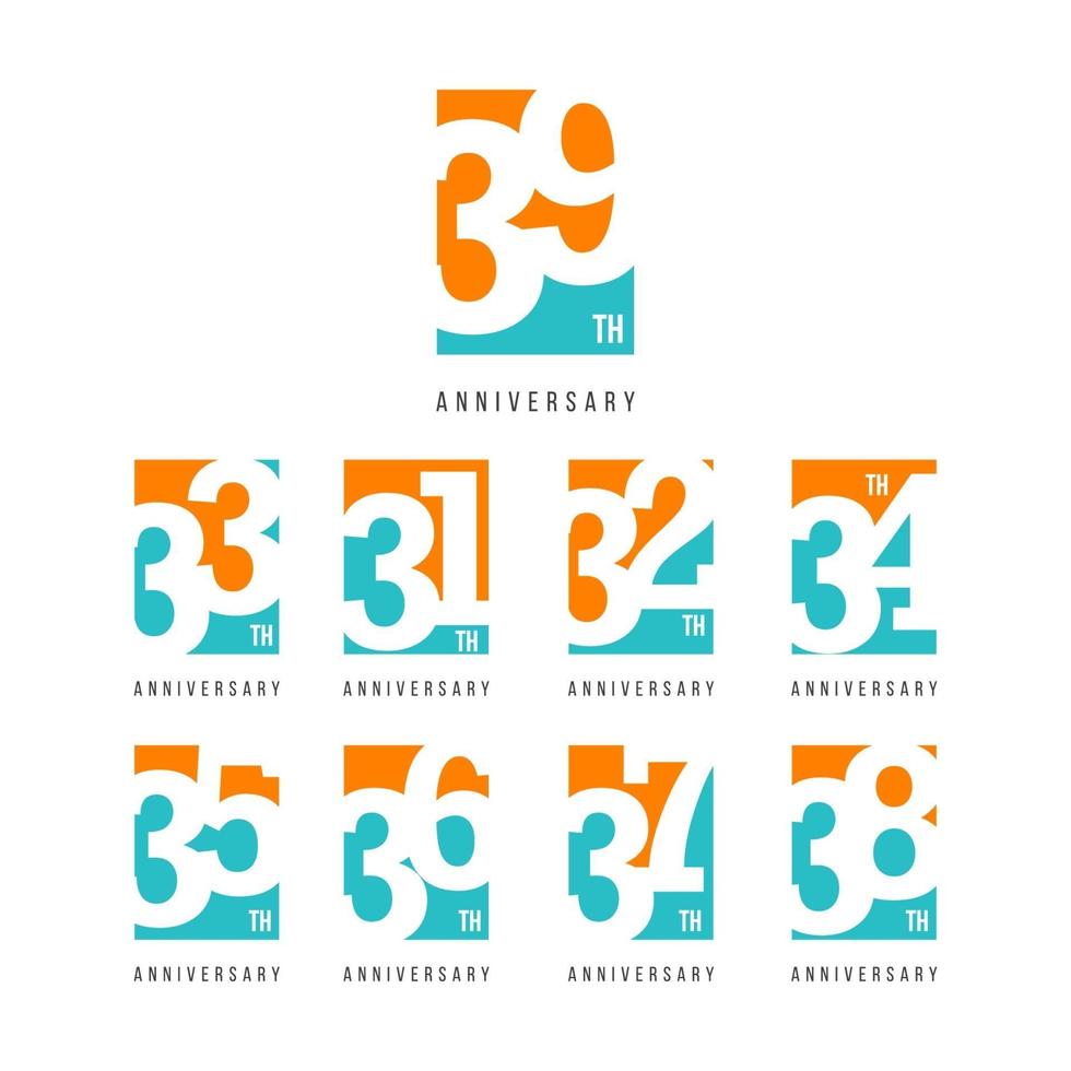 39 ° anniversario celebrazione logo modello disegno vettoriale illustrazione