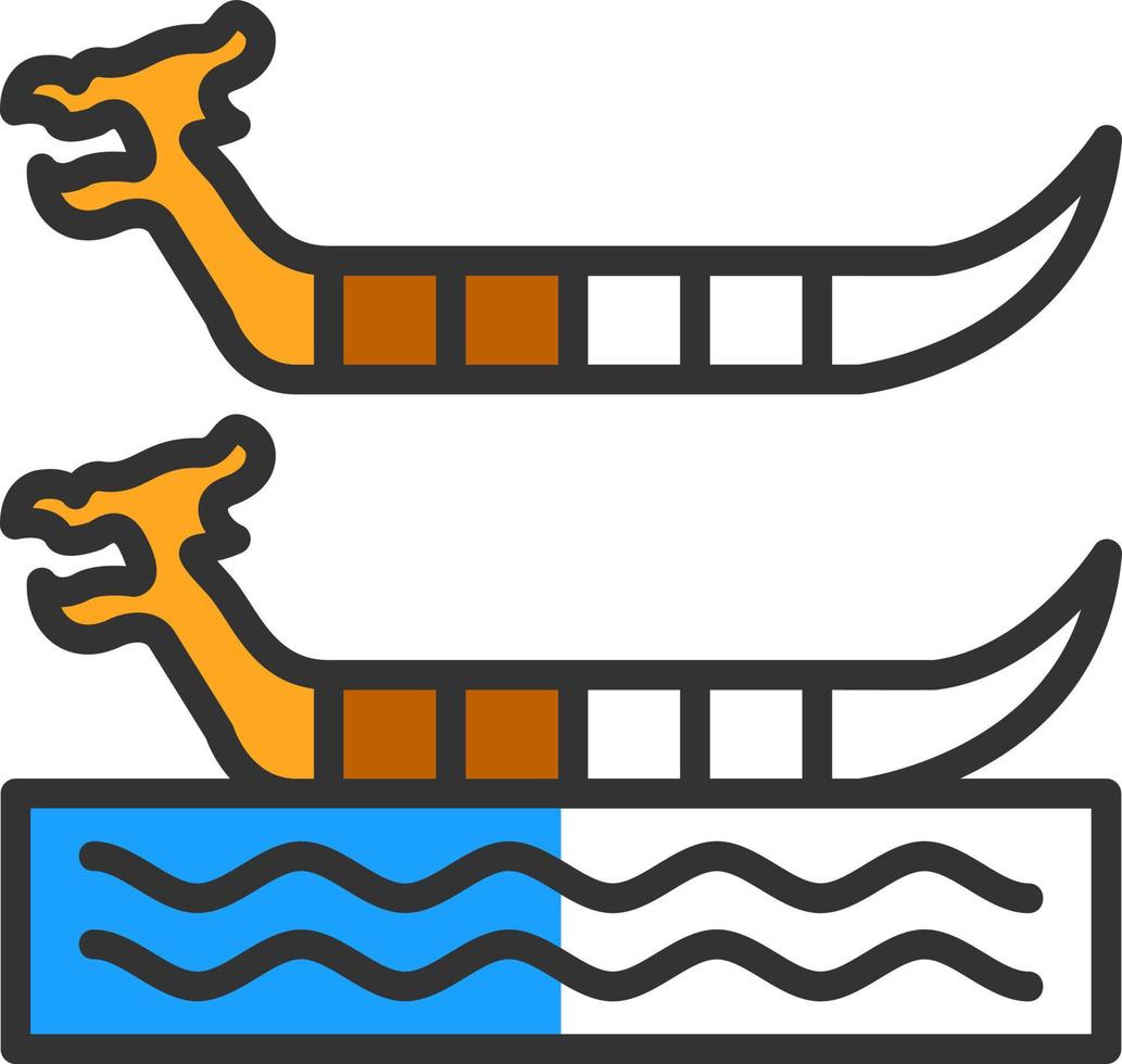 Drago barca da corsa vettore icona design