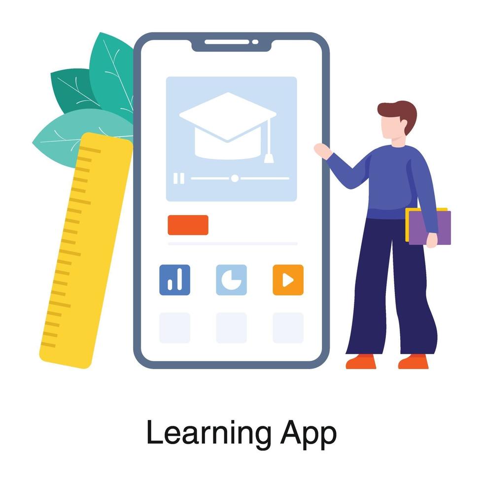concetto di app di apprendimento online vettore
