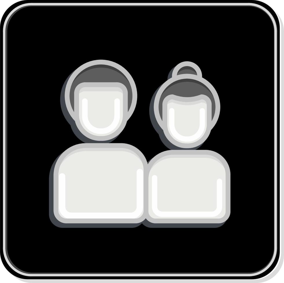 icona coppia. relazionato per famiglia simbolo. gesso stile. semplice design modificabile. semplice illustrazione vettore