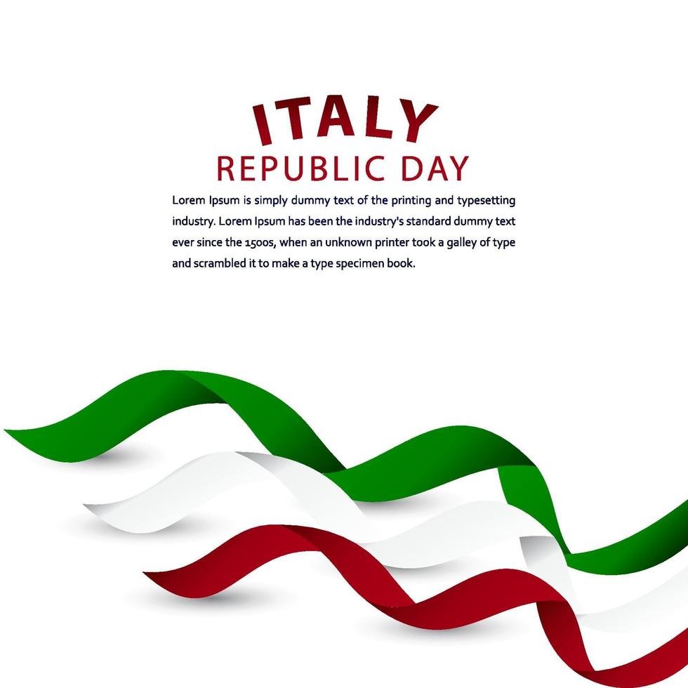 illustrazione felice di progettazione del modello di vettore di celebrazione del giorno della repubblica dell'italia