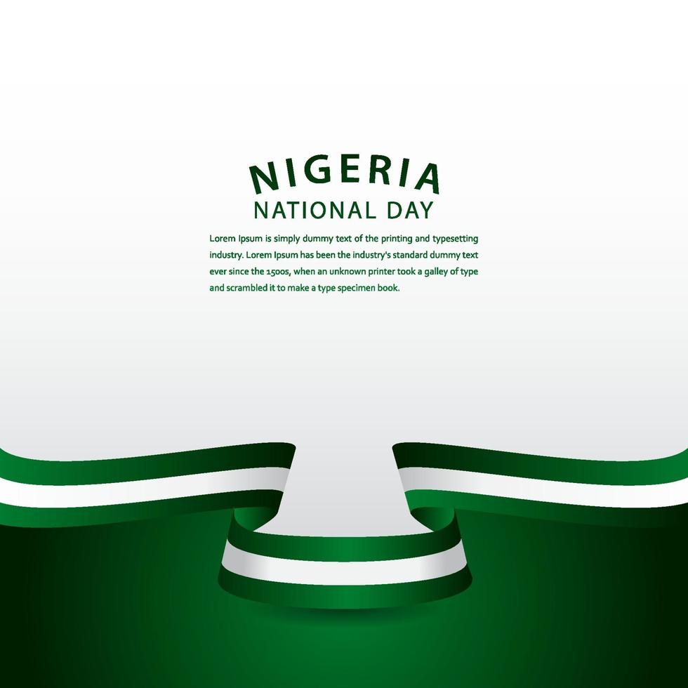 illustrazione felice di progettazione del modello di vettore di celebrazione della giornata nazionale della nigeria