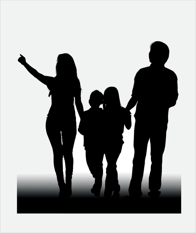 famiglia silhouette vettore illustrazione