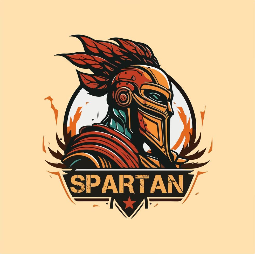 spartano forte portafortuna logo vettore illustrazione eps10