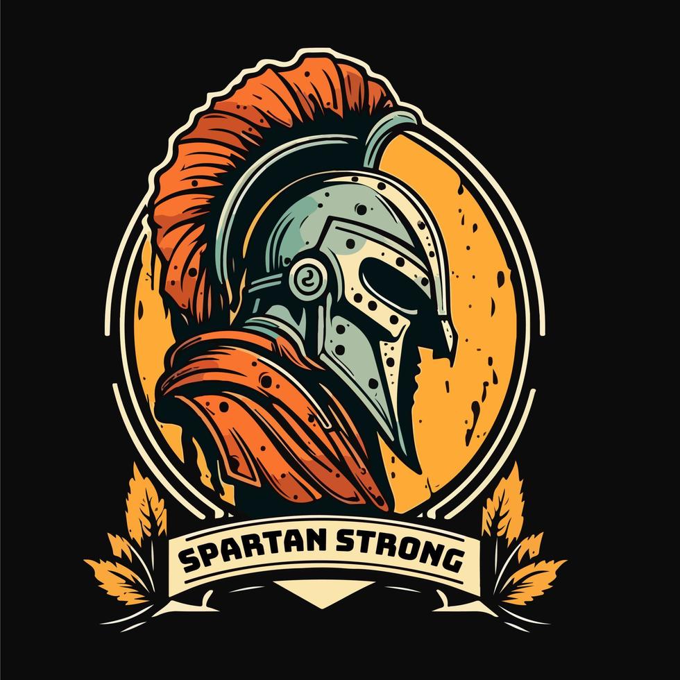 spartano forte portafortuna logo vettore illustrazione eps10