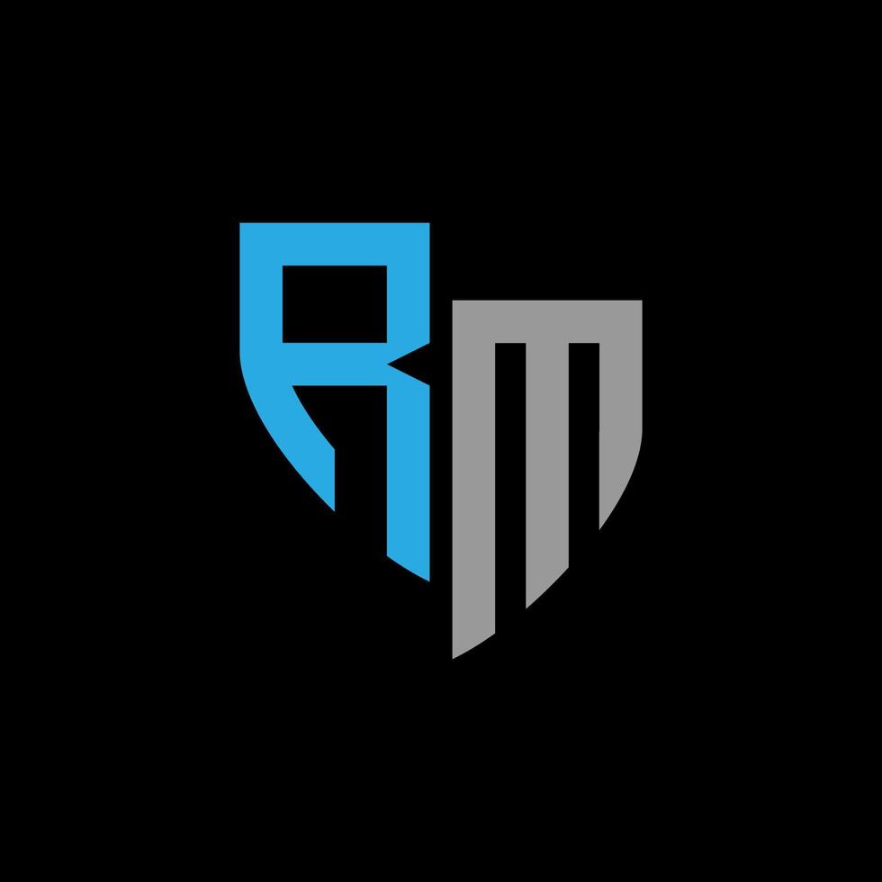 rm astratto monogramma logo design su nero sfondo. rm creativo iniziali lettera logo concetto. vettore
