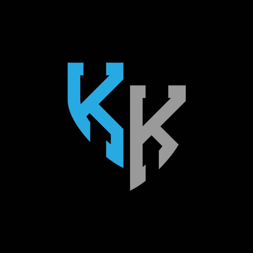 kk astratto monogramma logo design su nero sfondo. kk creativo iniziali lettera logo concetto. vettore