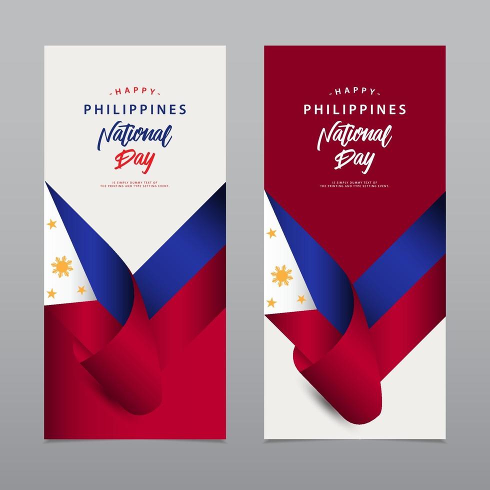 illustrazione di progettazione del modello di vettore di progettazione creativa di celebrazione della giornata nazionale delle filippine felici