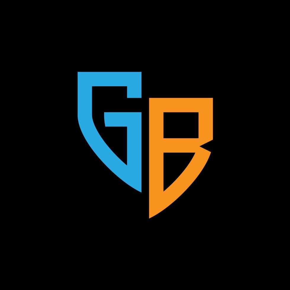 gb astratto monogramma logo design su nero sfondo. gb creativo iniziali lettera logo concetto. vettore