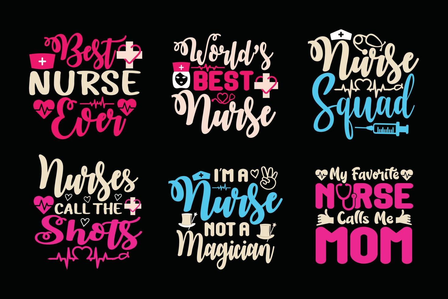 moglie mamma infermiera donna mamma, mamma colorato tipografia svg t camicia, mamma amante, infermiera mamma vita, divertente La madre di giorno regalo grafico vettore arte di manifesto, banner, adesivo, tazza, tazza, auto decalcomania, stampa design