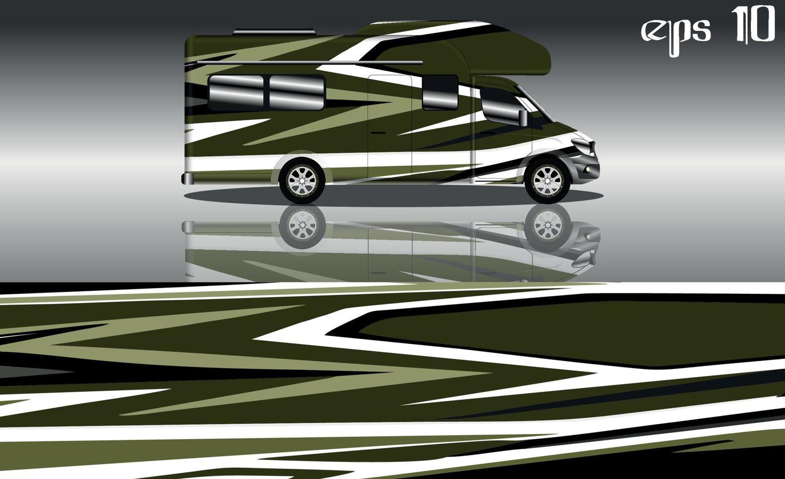 camper furgone auto avvolgere design vettore