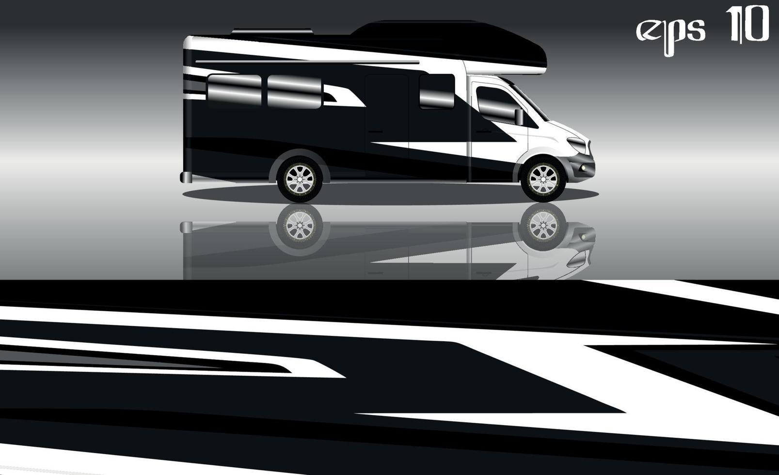 camper furgone auto avvolgere design vettore