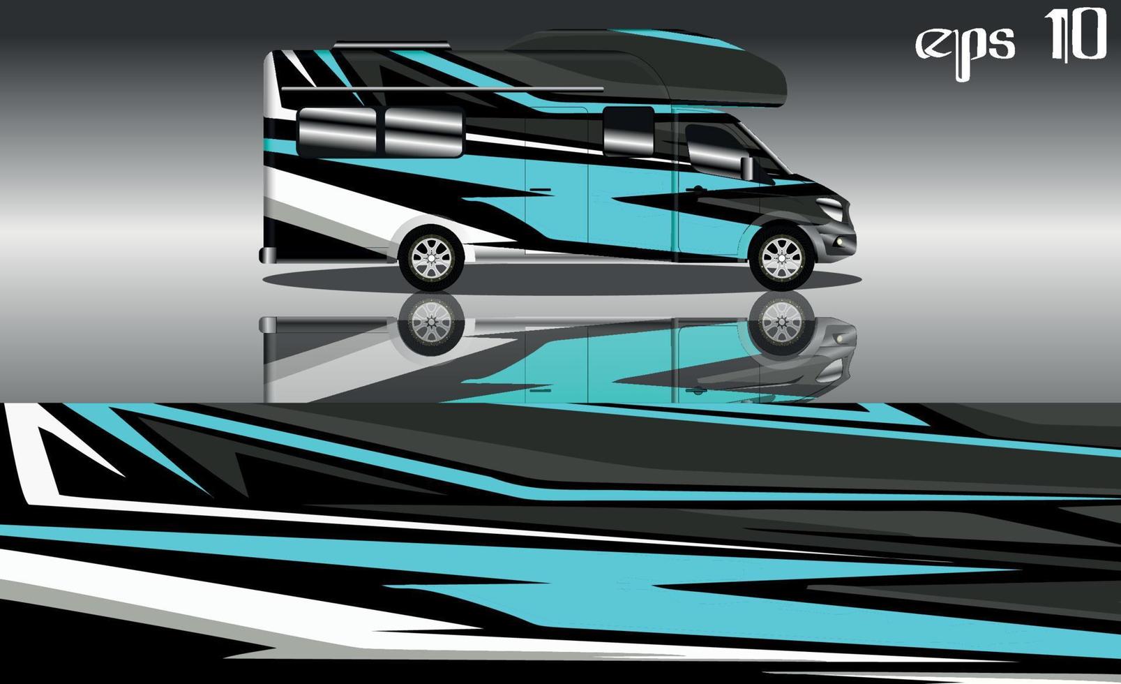 camper furgone auto avvolgere design vettore