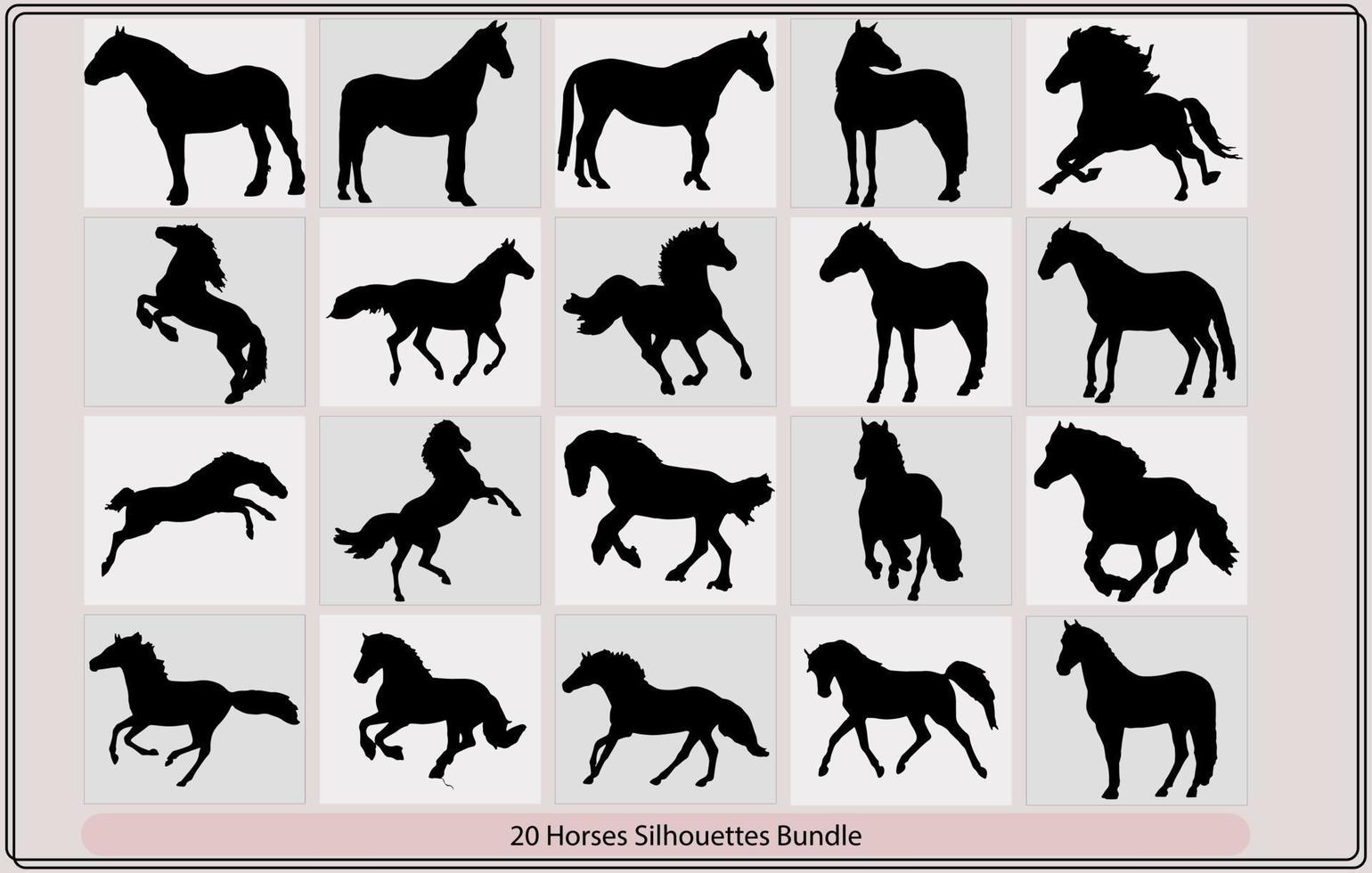 selvaggio cavalli sagoma, in esecuzione cavallo nero sagoma, cavallo icona, vettore, sagoma, nero silhouette di cavallo. vettore