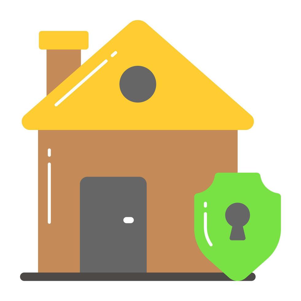 scudo con Casa denotando vettore di casa protezione, casa sicurezza icona