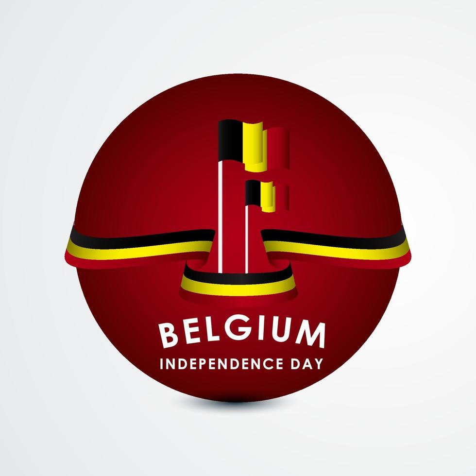 illustrazione felice di progettazione del modello di vettore delle celebrazioni del giorno dell'indipendenza del Belgio