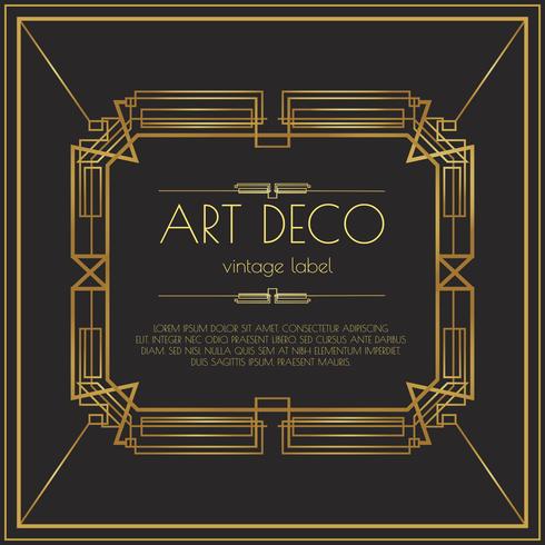 Etichetta d'oro Art Deco vettoriale